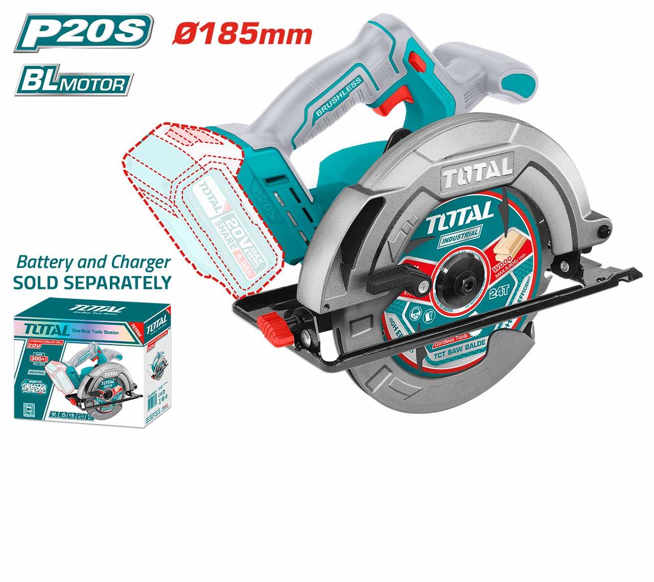 Total Cordless Saw Apartment 185MM 20V 4800Rpm (Only Tool)