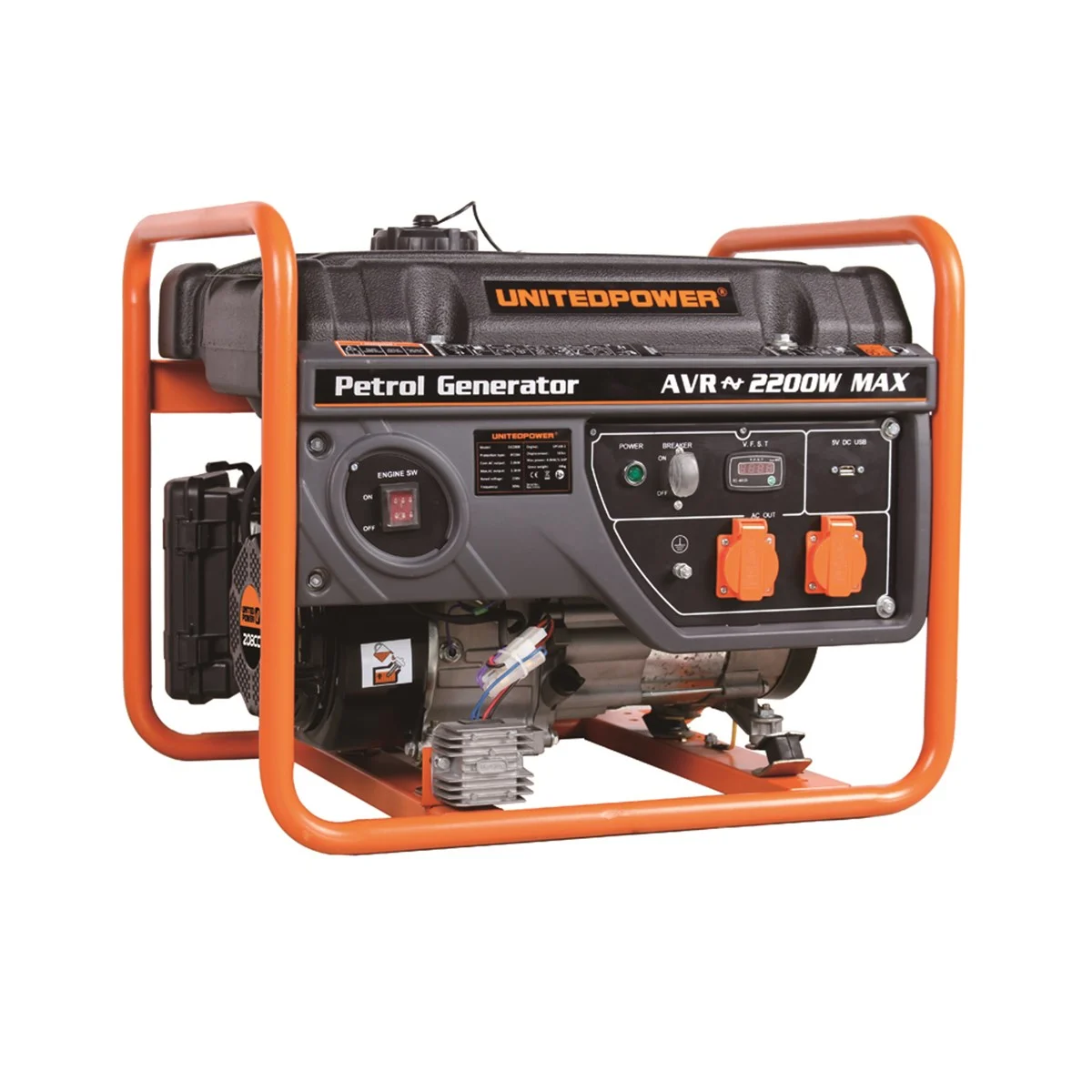 United Power Generator 2.2KW 2.8KVA Gasoline Starter (Battery Extra)