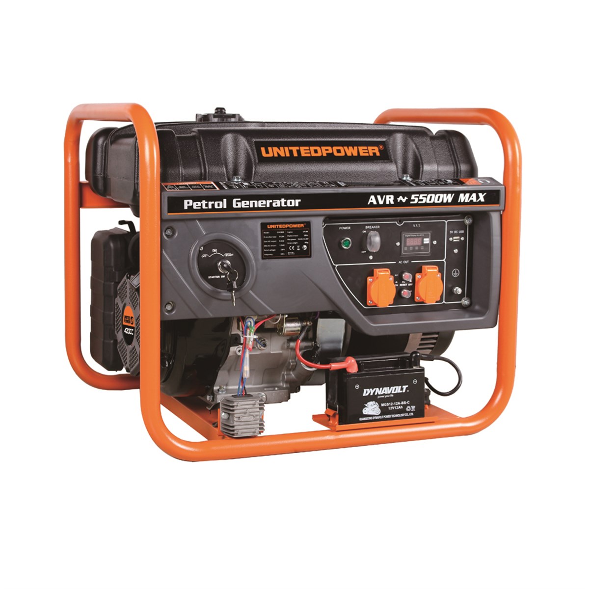 United Power Generator 5.5KW 6.9 KVA Gasoline Starter-Wheeled (Battery Extra)
